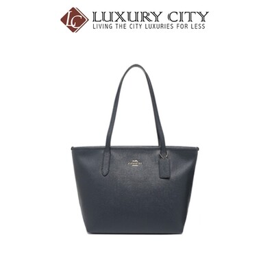 [Luxury City] Coach Zip Top Tote Navy Coach-F83857