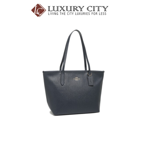 [Luxury City] Coach Zip Top Tote Navy Coach-F83857