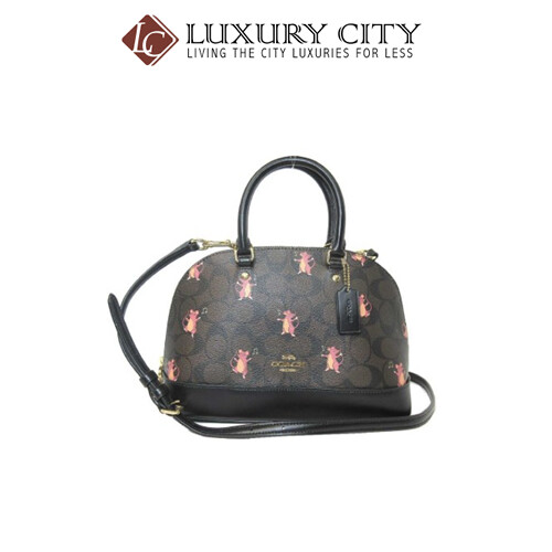 [Luxury City] Coach Mini Sierra Satchel In Signature Canvas With Party Mouse Print Coach-F87662