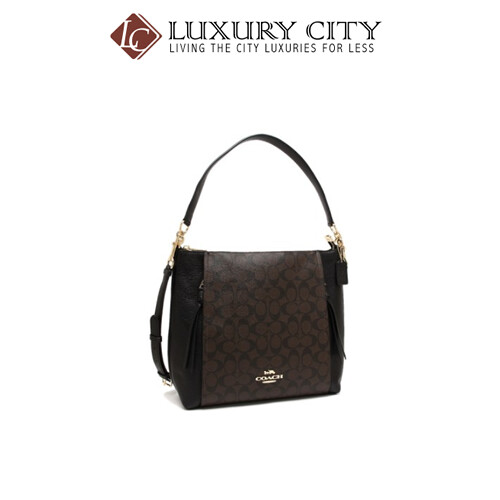[Luxury City] Coach Marlon Hobo In Signature Canvas Black Coach-F79993