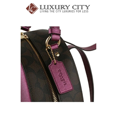 [Luxury City] Coach Jordyn Backpack In Signature Canvas Dark Purple Coach-F85029