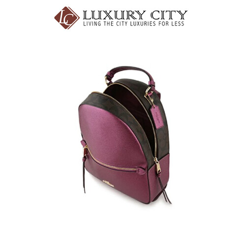 [Luxury City] Coach Jordyn Backpack In Signature Canvas Dark Purple Coach-F85029