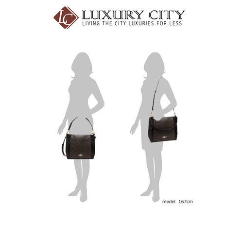 [Luxury City] Coach Marlon Hobo In Signature Canvas Black Coach-F79993