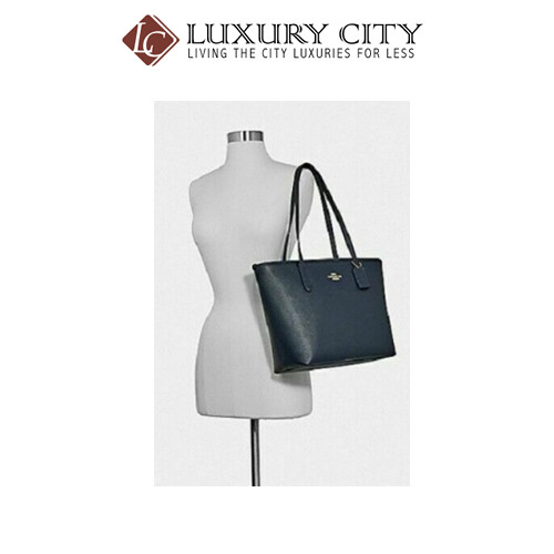 [Luxury City] Coach Zip Top Tote Navy Coach-F83857