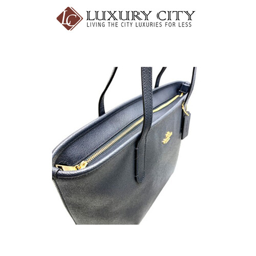 [Luxury City] Coach Zip Top Tote Navy Coach-F83857