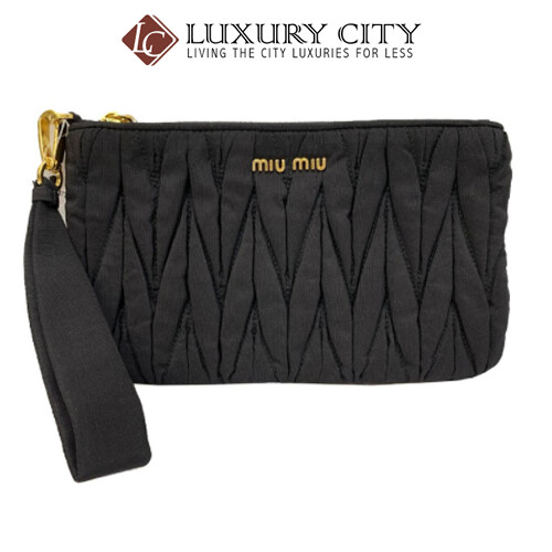 [Luxury City] Preloved Authentic Miu Miu Wristlet Black
