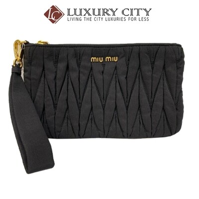 [Luxury City] Preloved Authentic Miu Miu Wristlet Black