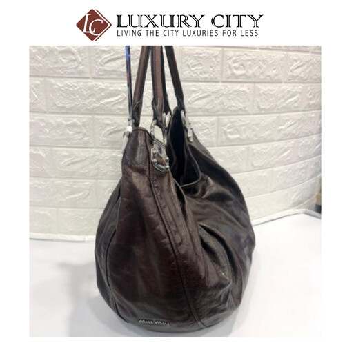 [Luxury City] Preloved Used Miumiu Full Leather Shoulder Carry Bag