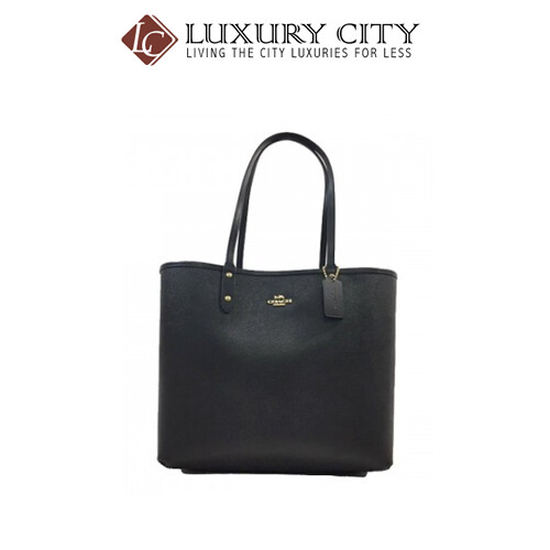[Luxury City] Coach Reversible City Tote In Signature Canvas With Party Mouse Print Brown/Mahogany Coach-F80231
