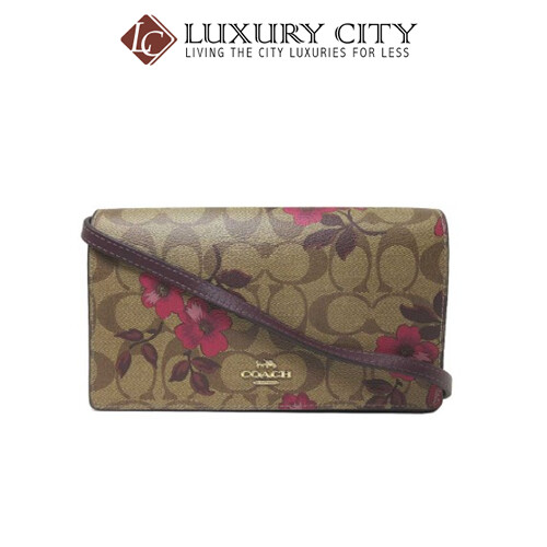 [Luxury City] Coach Hayden Foldover Crossbody Clutch In Signature Canvas With Victorian Floral Print Coach-F87765