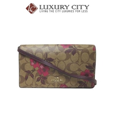 [Luxury City] Coach Hayden Foldover Crossbody Clutch In Signature Canvas With Victorian Floral Print Coach-F87765