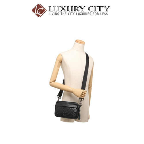 [Luxury City] Coach Graham Crossbody In Signature Leather Black Coach-F50713