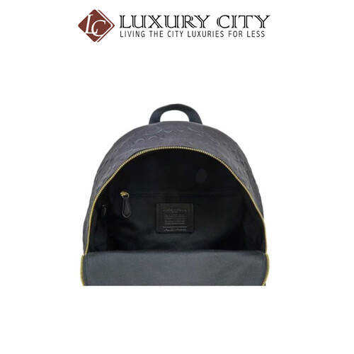 [Luxury City] Coach Medium Charlie Backpack In Signature Leather Black Coach-F49498