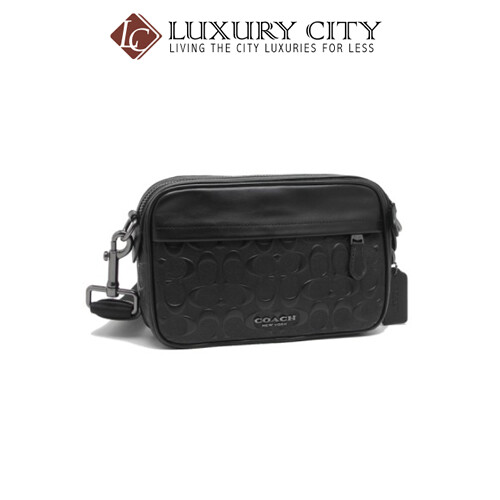 [Luxury City] Coach Graham Crossbody In Signature Leather Black Coach-F50713