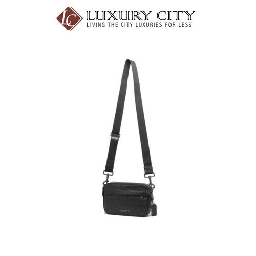 [Luxury City] Coach Graham Crossbody In Signature Leather Black Coach-F50713