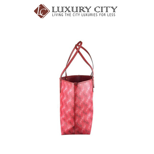 [Luxury City] Coach Hallie Shoulder Bag In Signature Canvas Red Coach-F80298