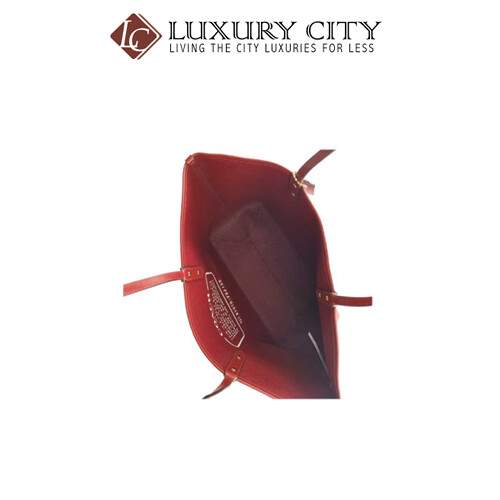 [Luxury City] Coach Hallie Shoulder Bag In Signature Canvas Red Coach-F80298