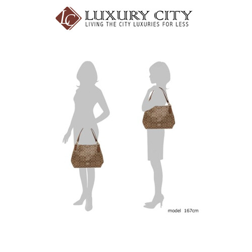 [Luxury City] Coach Hallie Shoulder Bag In Signature Canvas Canvas Coach-F80298