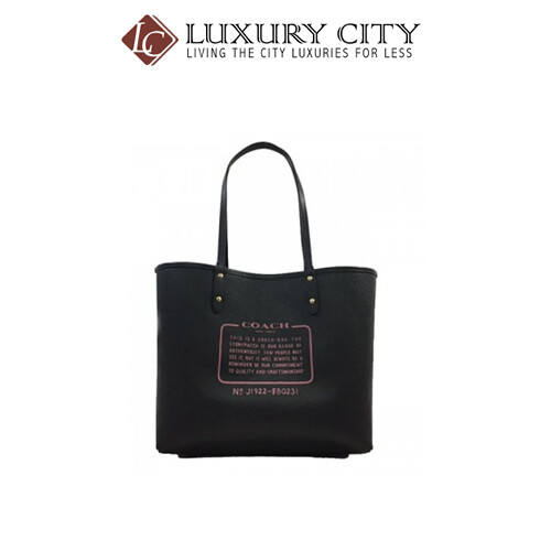 [Luxury City] Coach Reversible City Tote In Signature Canvas With Party Mouse Print Brown/Mahogany Coach-F80231