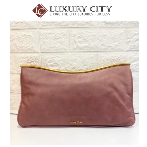 [Luxury City] Preloved Miu Miu Full Leather Clutch Bag