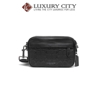 [Luxury City] Coach Graham Crossbody In Signature Leather Black Coach-F50713