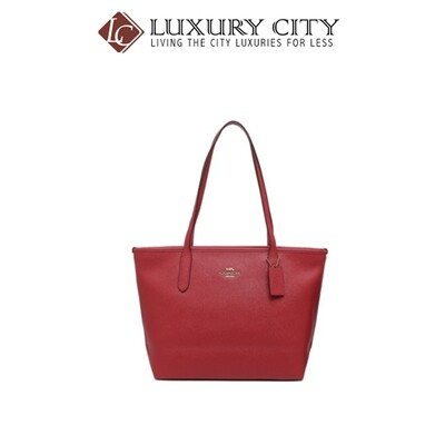[Luxury City] Coach Zip Top Tote Red Coach-F83857