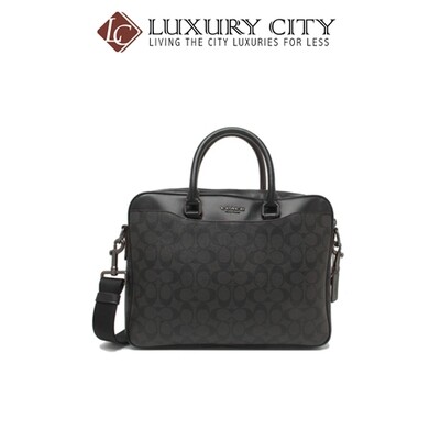 [Luxury City] Coach Beckett Compact Brief In Signature Canvas Black Coach-F73420