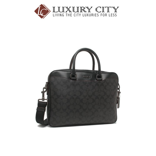 [Luxury City] Coach Beckett Compact Brief In Signature Canvas Black Coach-F73420