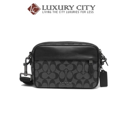 [Luxury City] Coach Graham Crossbody In Signature Canvas Coach-F50715 (Black)