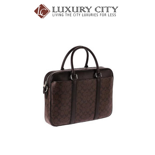 [Luxury City] Coach Perry Slim Brief In Signature Coach-F54803 (Brown/Mahogany)