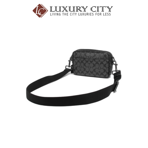 [Luxury City] Coach Graham Crossbody In Signature Canvas Coach-F50715 (Black)