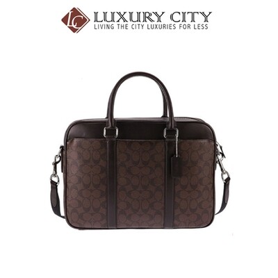 [Luxury City] Coach Perry Slim Brief In Signature Coach-F54803 (Brown/Mahogany)