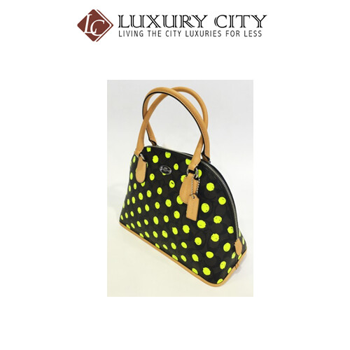 [Luxury City] Coach Domed Satchel In Dot Print Crossgrain Leather