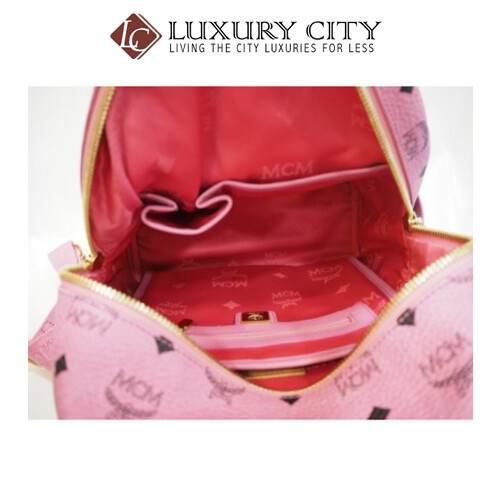 [Luxury City] Preloved Authentic Mcm Backpack Pink