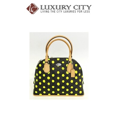 [Luxury City] Coach Domed Satchel In Dot Print Crossgrain Leather