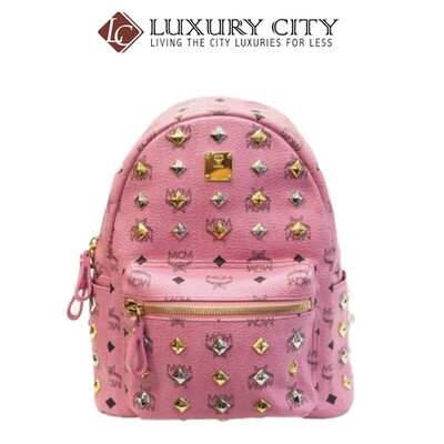 [Luxury City] Preloved Authentic Mcm Backpack Pink