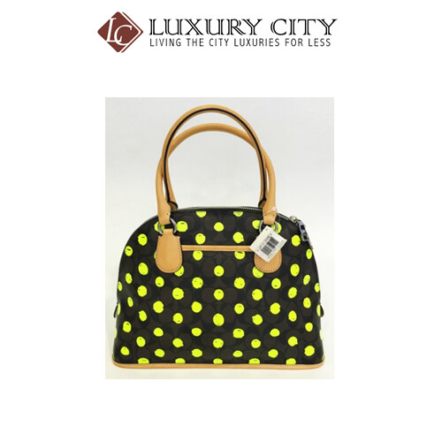 [Luxury City] Coach Domed Satchel In Dot Print Crossgrain Leather