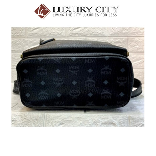 [Luxury City] Preloved Authentic Mcm Black Studded Backpack