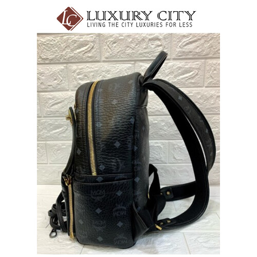 [Luxury City] Preloved Authentic Mcm Black Studded Backpack