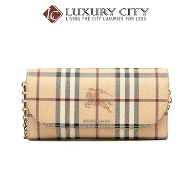 [Luxury City] Burberry Haymarket Check Chain Light Brown Burberry-4060979