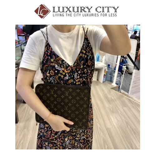 [Luxury City] Preloved Vintage Louis Vuitton Monogram Clutch Bag