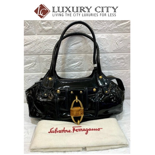 [Luxury City] Preloved Authentic Salvatore Ferragamo Black Handbag