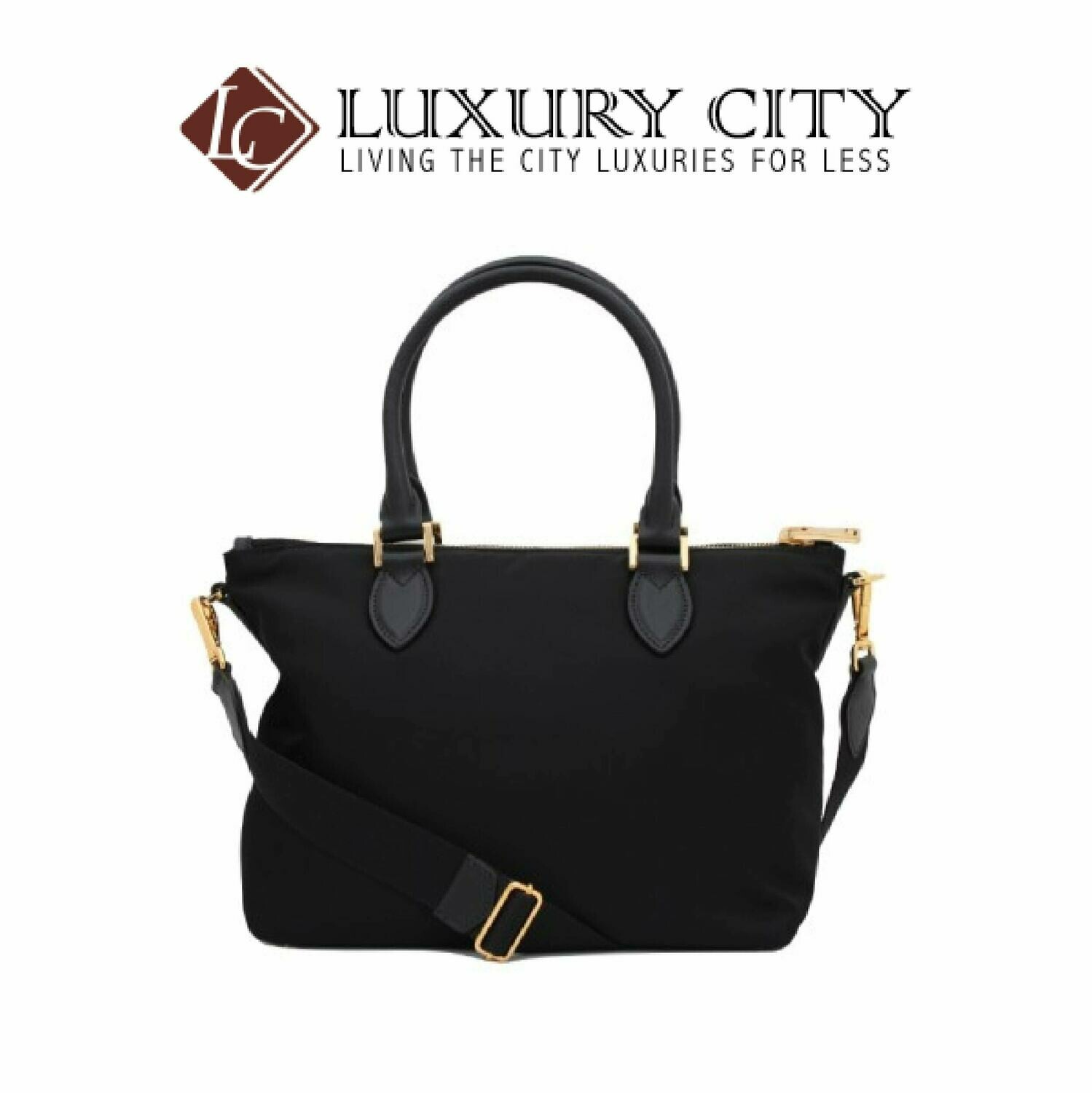 [Luxury City] Prada Tessuto Nylon &amp; Saffiano Leather Satcheol Bag Black Prada-1BA275