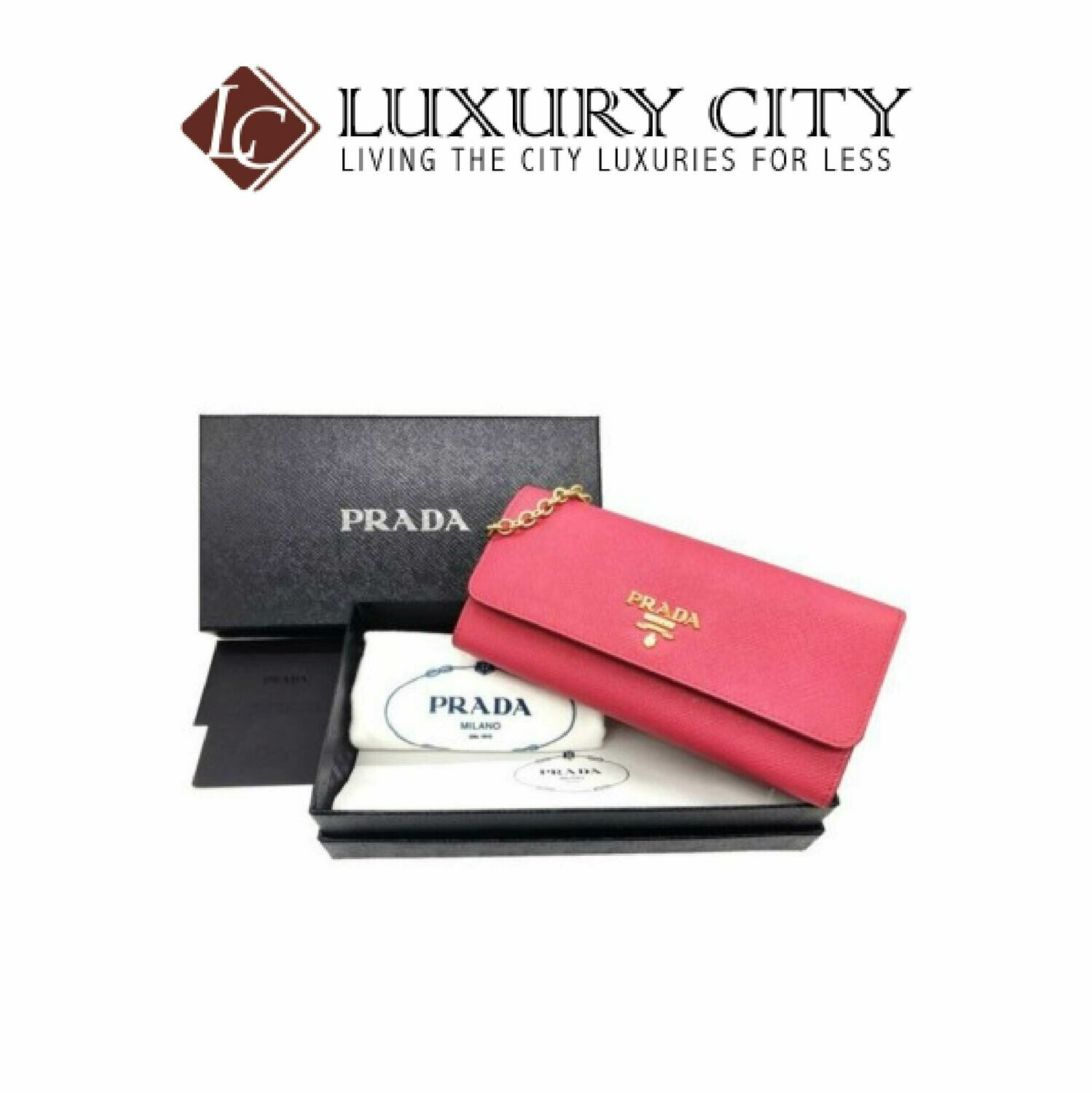 [Luxury City] Prada Saffiano Vernice Saffiano Plain Long Wallet Prada- 1DH002