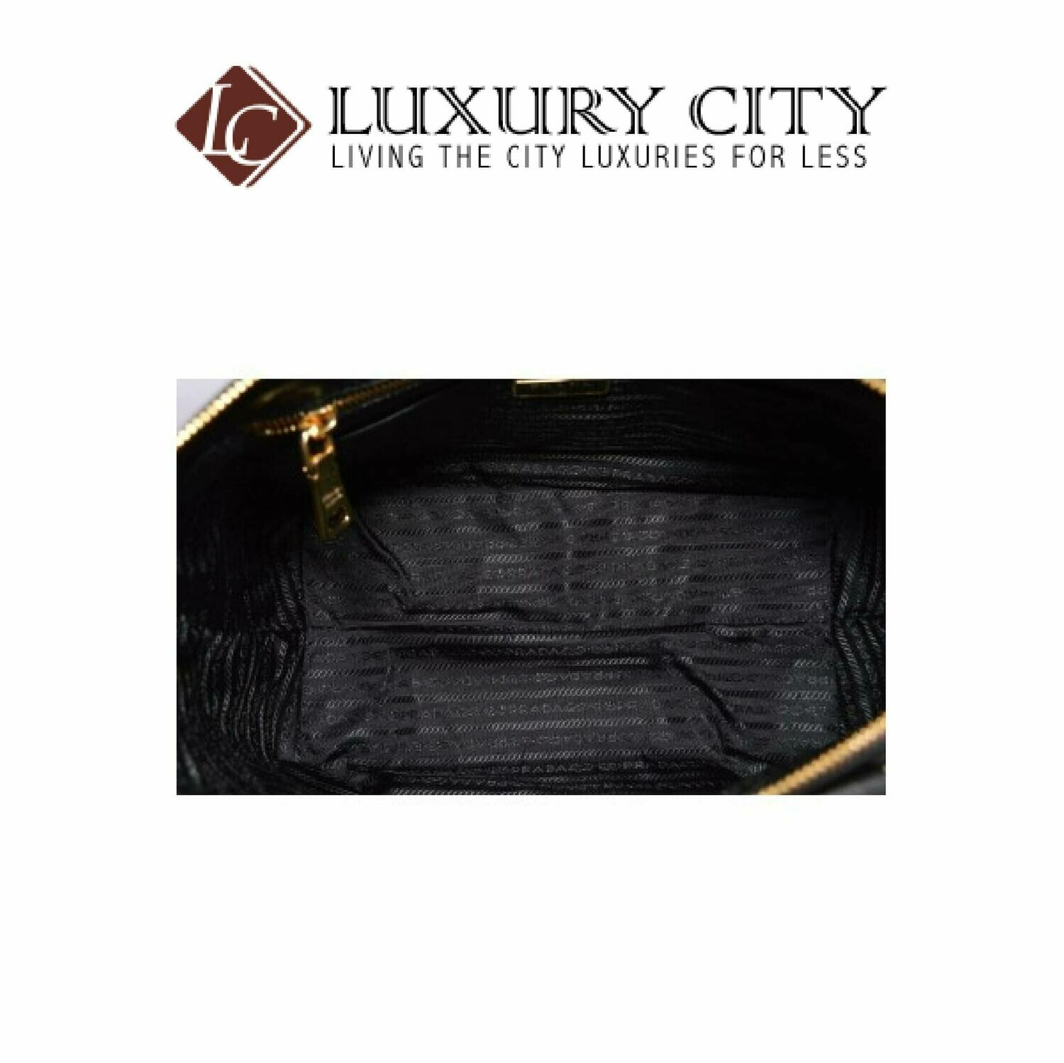 [Luxury City] Prada Borsa A Mano Black Nylon 2-Way Zip Purse Handbag Bag Prada-1BA278
