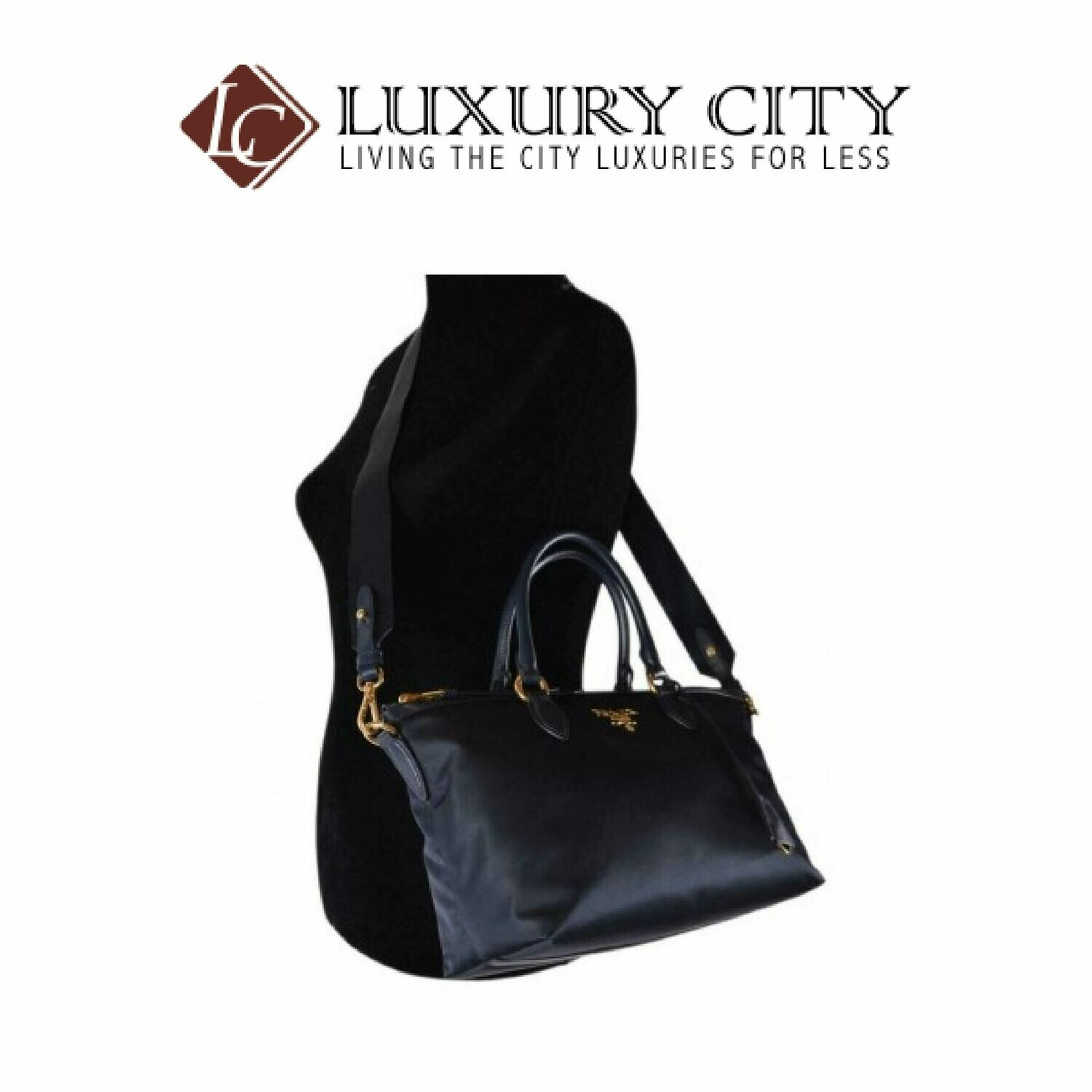 [Luxury City] Prada Borsa A Mano Nylon 2-Way Zip Purse Handbag Bag Blue Prada-1BA104