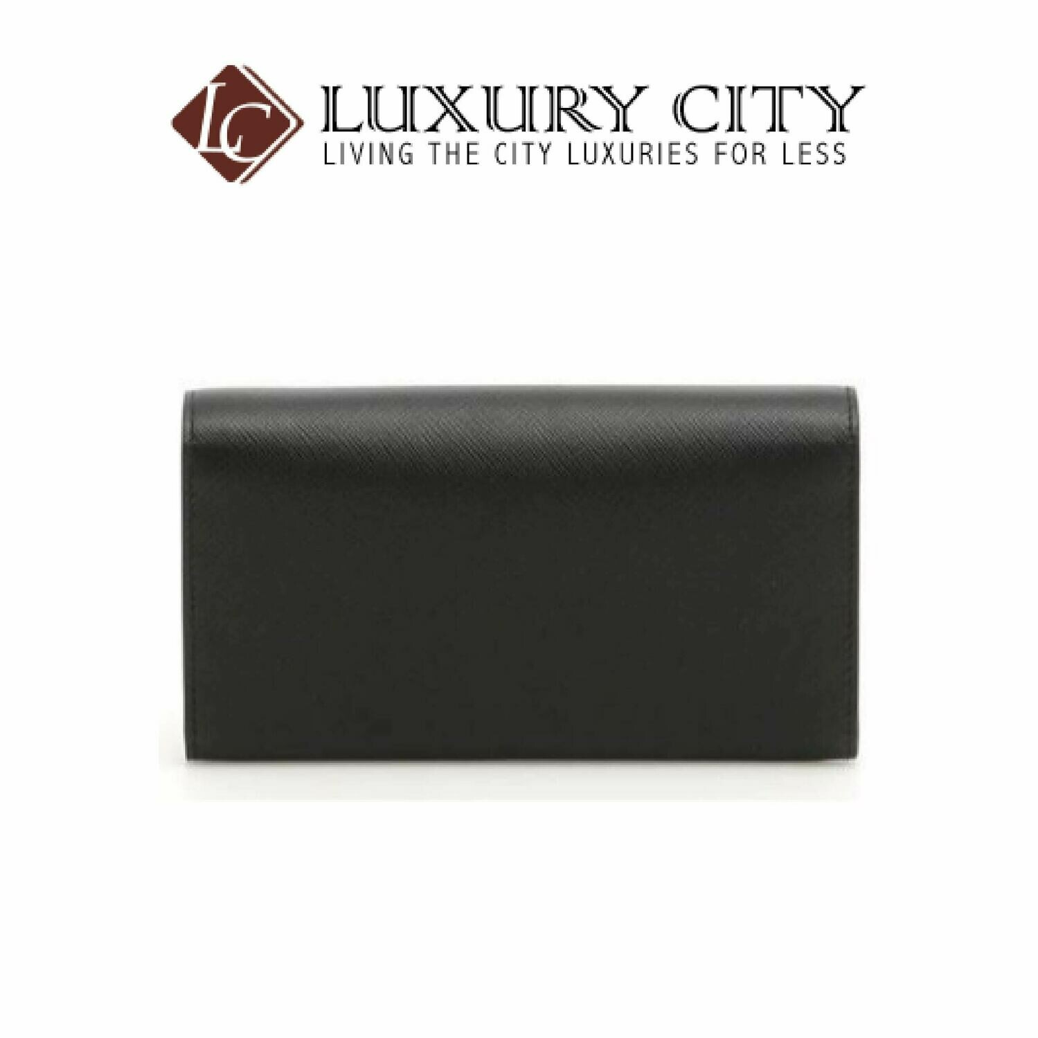 [Luxury City] Prada Saffiano Vernice Saffiano Plain Long Wallet Prada-1DH002 (Black)