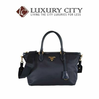 [Luxury City] Prada Borsa A Mano Nylon 2-Way Zip Purse Handbag Bag Blue Prada-1BA104