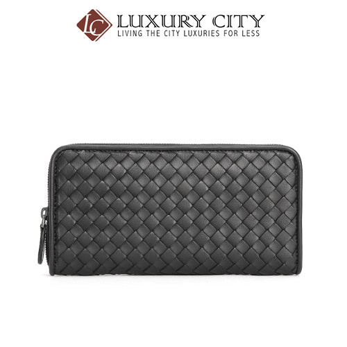 [Luxury City] Bottega Veneta Zip Around Wallet Black Bottega-506685