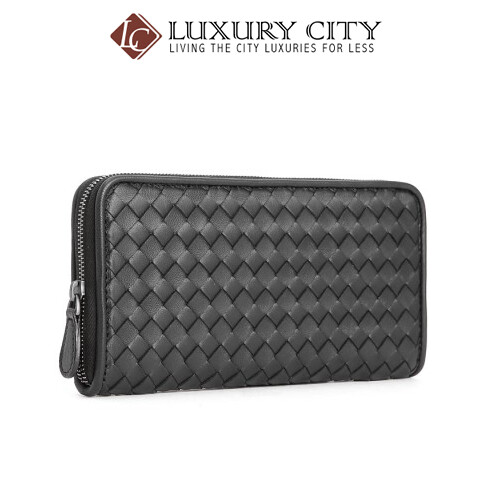 [Luxury City] Bottega Veneta Zip Around Wallet Black Bottega-506685